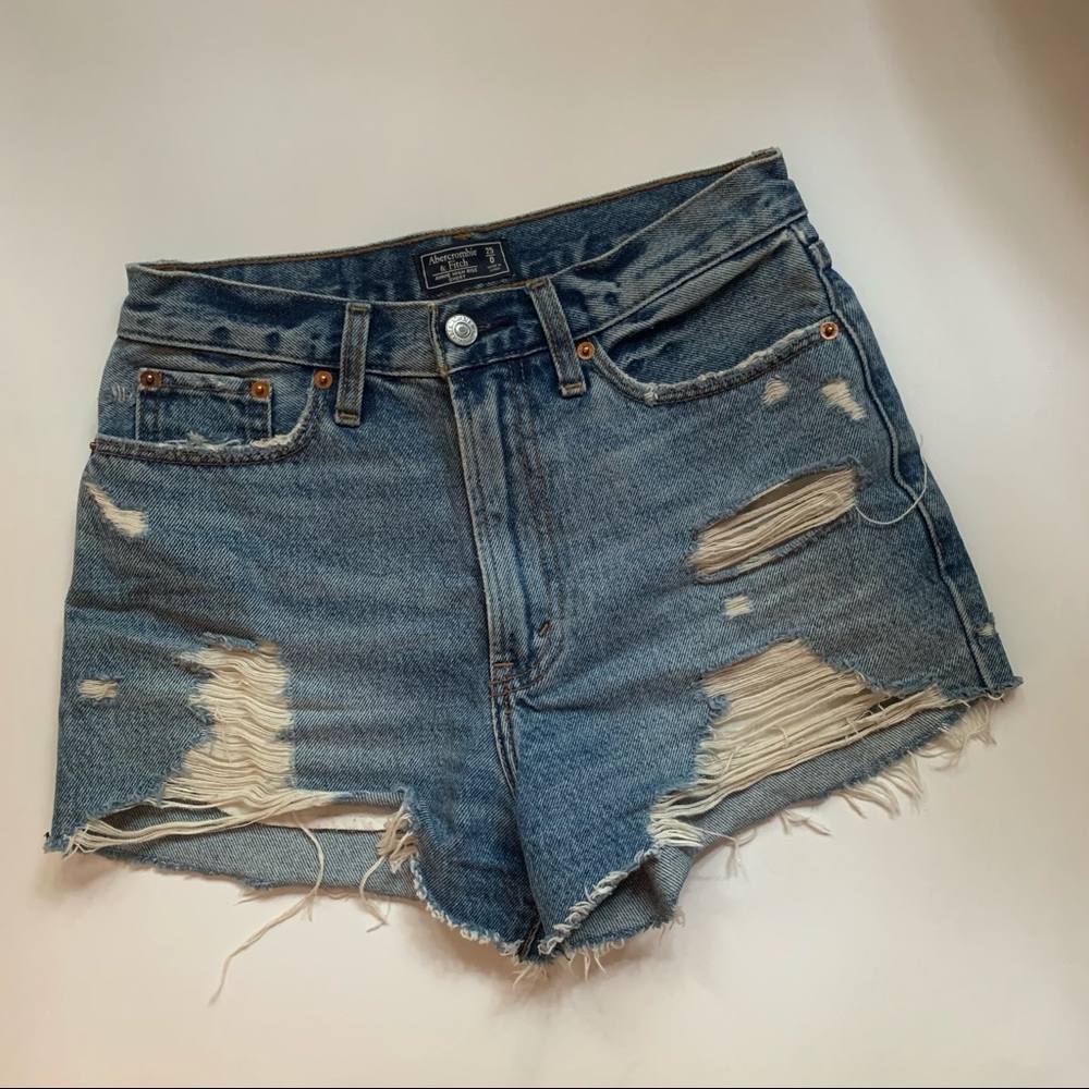 Abercrombie Annie High Rise Denim Shorts